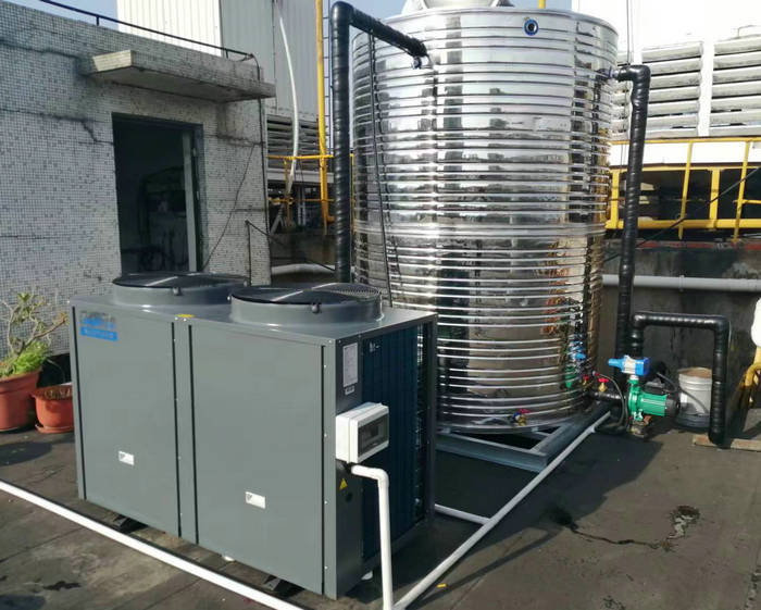 工廠黄瓜视频成年人：黄瓜视频污下载熱泵10P機+5噸保溫水箱